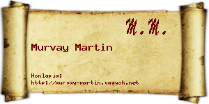 Murvay Martin névjegykártya